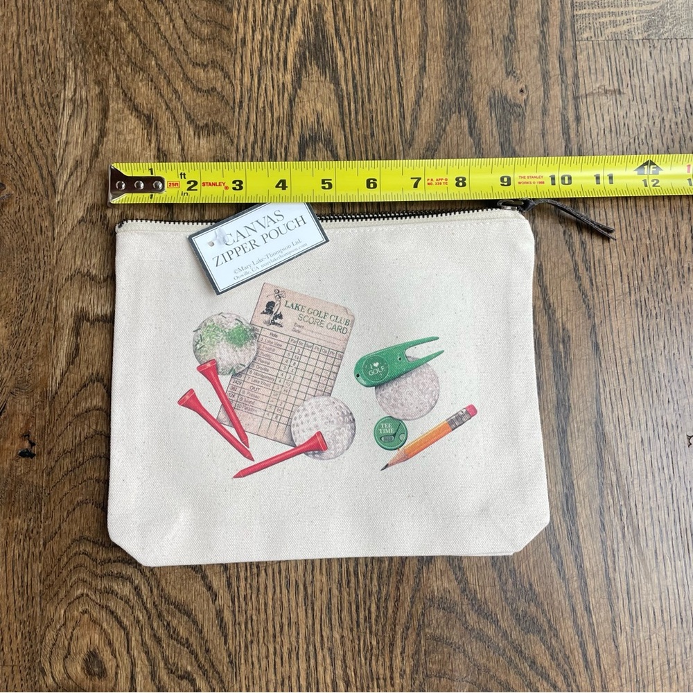 NEW Mary Lake Thompson Canvas Zipper Pouch with Golf Design